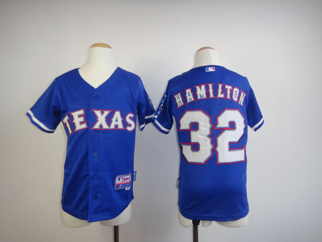Youth Texas Rangers 32 Hamilton Blue MLB Jerseys